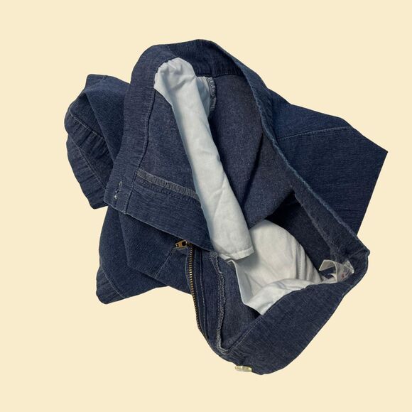 Vintage 90s Tommy Jeans skirt, size 5 blue mini to midi stretch skirt - Picture 4 of 7